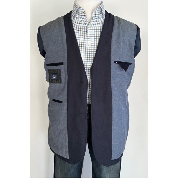 JACHS Troy Herringbone Unstructured Herringbone Blazer Large New - Picture 3 of 16